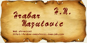 Hrabar Mazulović vizit kartica